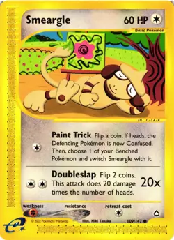 Pokemon TCG Smeargle Common Aquapolis 109/147 VLP - Image 1