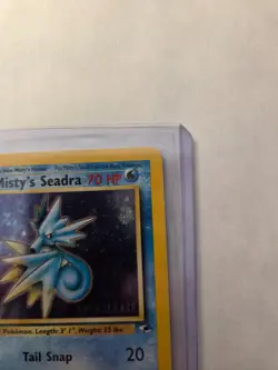 Pokemon TCG Misty's Seadra Holo Rare Gym Heroes Prerelease 9/132 LP - Image 3