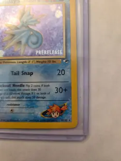 Pokemon TCG Misty's Seadra Holo Rare Gym Heroes Prerelease 9/132 LP - Image 5