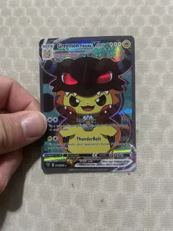CUSTOM Pikachu, Greymon Pikachu Cosplay Holo Pokemon Card - Image 1