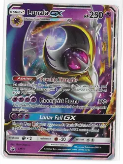 Lunala GX SM17 Black Star Promo Sun & Moon S&M Pokemon TCG Card LP - Image 1