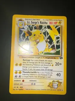 Pokemon Card Lt. Surge's Raichu Gym Challenge Holo 11/132 ENG Excellent - Image 1