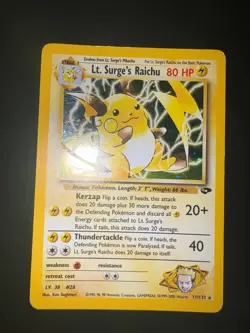 Pokemon Card Lt. Surge's Raichu Gym Challenge Holo 11/132 ENG Excellent - Image 2