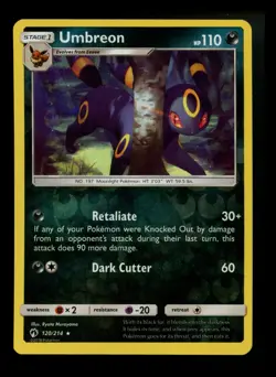 Umbreon 120/214 Lost Thunder 2018 Reverse Holo Rare Pokemon Card TCG - Image 1