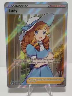 Lady 193/196 Near Mint Trainer Full Art Pokemon TCG Sword and Shield Lost Origin - Image 1
