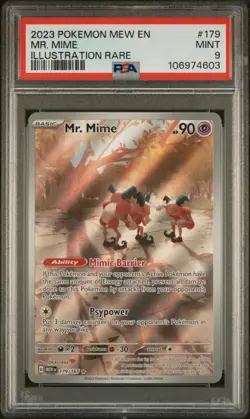 2023 Pokemon 151 IR Mr Mime #179 PSA 9 #4603 - Image 1