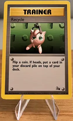 Recycle Trainer Card Pokemon Non-Holo Near Mint - 61/62 Common Fossil Set 1999 - Image 1