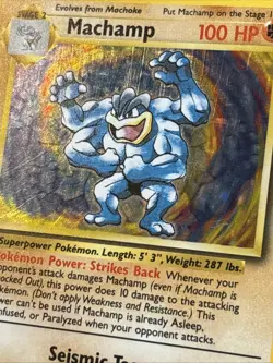 Pokemon Base Set Machamp 1st Edition 8/102 Holo Rare HP - Image 4