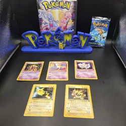 Vintage Pokemon Movie Promos X5 Cards 1999 WOTC Rare Cards pikachu mew mewtwo - Image 1