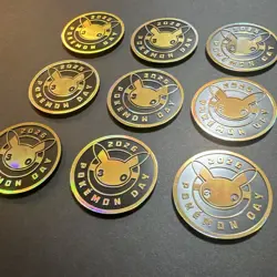 Nintendo Pikachu Holofoil Coins Pokemon Day 2026 Gold Black Set of 9 - Image 3