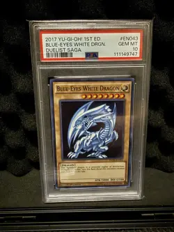 2017 Yu-Gi-Oh! 1st Edition Duelist Saga EN043 Blue-Eyes White Dragon PSA 10 - Image 1