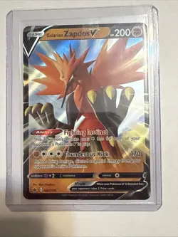 Pokemon TCG Galarian Zapdos v Holo Card NM Condition 080/198 - Image 1