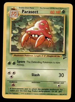 Parasect Base Set 2 55/130 Pokemon Card LP - Image 1
