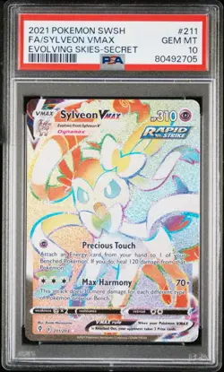 Pokemon 2021 Sylveon VMAX 211/203 SWSH07 Evolving Skies Secret Rare Holo PSA 10 - Image 3