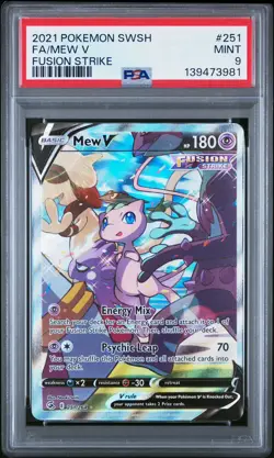 2021 POKEMON SWORD & SHIELD FUSION STRIKE #251 FULL ART/MEW V PSA 9 - Image 1