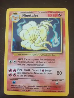 Pokemon TCG Ninetales Base Set 12/102 Holo Unlimited Holo Rare - Image 1