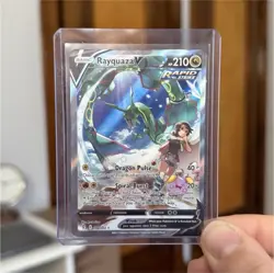 Pokemon Rayquaza V Ultra Rare Full Art Rapid Strike Holo 194/203 Evolving Skies - Image 1