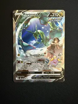 Pokemon Rayquaza V Ultra Rare Full Art Rapid Strike Holo 194/203 Evolving Skies - Image 2