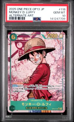 2025 ONE PIECE JPN OP13-CARRYING ON HIS WILL #118 MONKEY D. LUFFY PSA 10 - Image 1