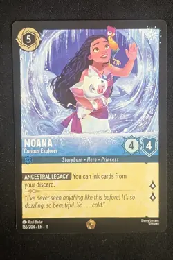 Disney Lorcana Winterspell #155/204 Moana - Curious Explorer | Legendary NF - Image 1