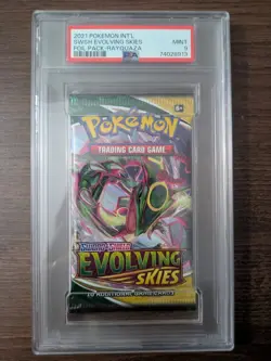 PSA 9 SWSH Evolving Skies Foil Booster Pack Rayquaza 2021 Pokemon International - Image 1