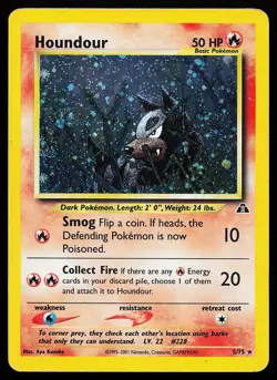 Houndour 5/75 Holo Rare Neo Discovery Pokemon Card - Image 1
