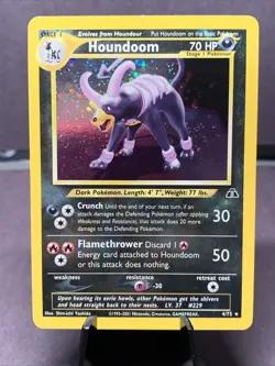 Pokemon TCG Houndoom 4/75 Neo Discovery Holo Rare VTG WOTC NM 2000 - Image 1