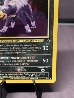 Pokemon TCG Houndoom 4/75 Neo Discovery Holo Rare VTG WOTC NM 2000 - Image 4