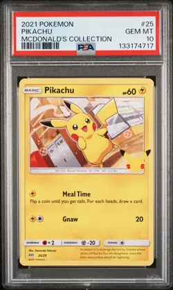 2021 POKEMON MCDONALD'S COLL #25 PIKACHU PSA 10 - Image 1