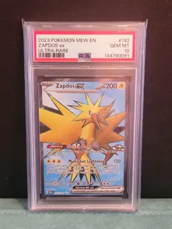 2023 POKEMON MEW EN-151 ULTRA RARE #192 ZAPDOS EX PSA 10 - Image 1