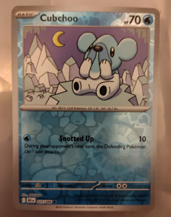 Pokemon TCG Cubchoo SV Black Bolt 025/086 Common Reverse Holo Near Mint - Image 1