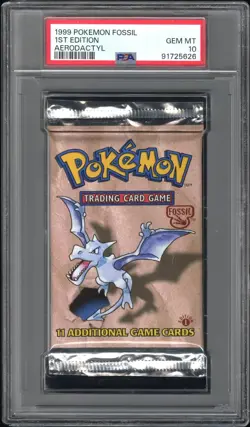 PSA 10 - 1999 WOTC Pokemon Fossil 1st Edition Aerodactyl Pack GEM MINT! - Image 1