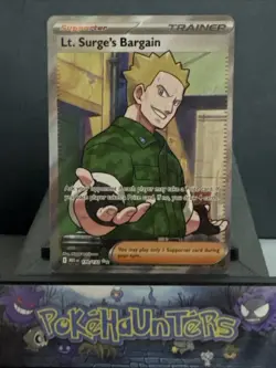Pokemon Card Lt. Surge's Bargain 170/132 Mega Evolution Ultra Rare Full Art NM - Image 1