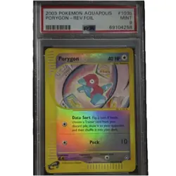 Pokemon Porygon Aquapolis Reverse Holo Common 103B/147 PSA 9 - Image 1
