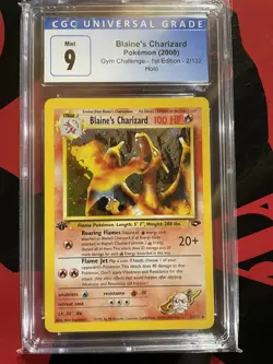 2000 POKEMON GYM CHALLENGE 1ST EDITION HOLO #2 BLAINE'S CHARIZARD CGC 9 Mint - Image 1