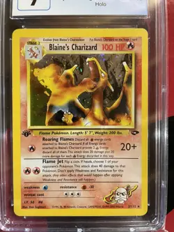 2000 POKEMON GYM CHALLENGE 1ST EDITION HOLO #2 BLAINE'S CHARIZARD CGC 9 Mint - Image 3