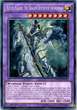 Buster Blader, The Dragon Destroyer Swordsman MP16-EN210 Secret Rare Yugioh EURO - Image 1