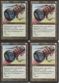 MTG: FEROZ'S BAN Homelands RARE; played, excellent condition x4 - Image 1
