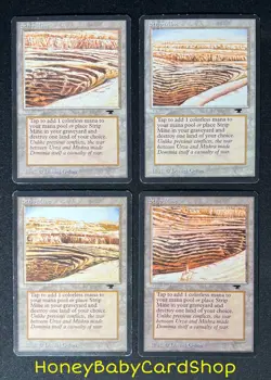 MTG Antiquities 1994 Strip Mine x 4 (NMx2, LPx2) All Arts ATQ Rare 93/94 - Image 2