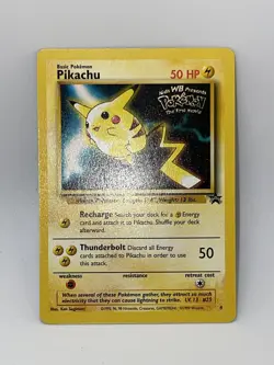 Pokemon Pikachu #4 Black Star Promo WB First Movie STAMP Vintage WOTC 1999 LP - Image 1