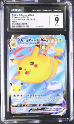 Pokemon Flying Pikachu VMAX 007/025 CGC Error 9 Insufficient Ink Celebrations - Image 1
