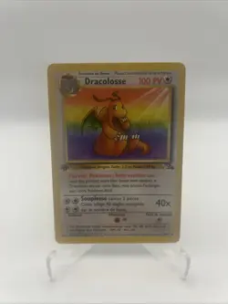 FRENCH 1st Edition Non-Holo Rare Dragonite Fossil Pokemon TCG Dracolosse MP - Image 1