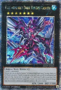 Yugioh! Full Armored Dark Knight Lancer - AGOV-EN041 - Quarter Century Secret Ra - Image 1