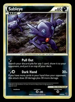 Sableye 35/90 Reverse Holo HGSS Undaunted Pokemon Card - 2 - Image 1
