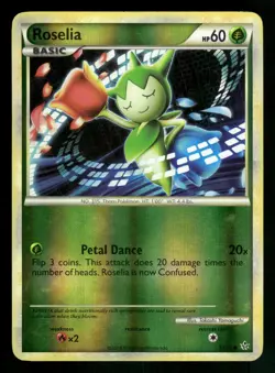 Roselia 61/95 Reverse Holo HGSS Unleashed Pokemon Card - Image 1