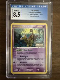 Girafarig 16/92 Reverse Holo EX Legend Maker Stamped Pokemon Card Graded CGC 8.5 - Image 1