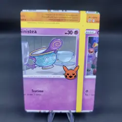 Pokemon TCG Error Miscut Card Sinistea 089/202 Trick Or Trade BOOster 2023 - Image 1