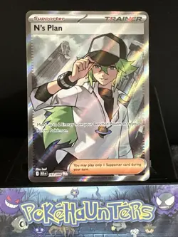 Pokemon Card N’s Plan 163/086 Black Bolt Full Art Trainer Near Mint - Image 1