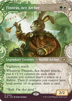 Finneas, Ace Archer (Showcase) 0330 MTG Bloomburrow Rare NP - Image 1