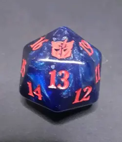 1x Transformers MTG Oversized / Jumbo Spindown D20 Dice - Magic The Gathering - Image 1